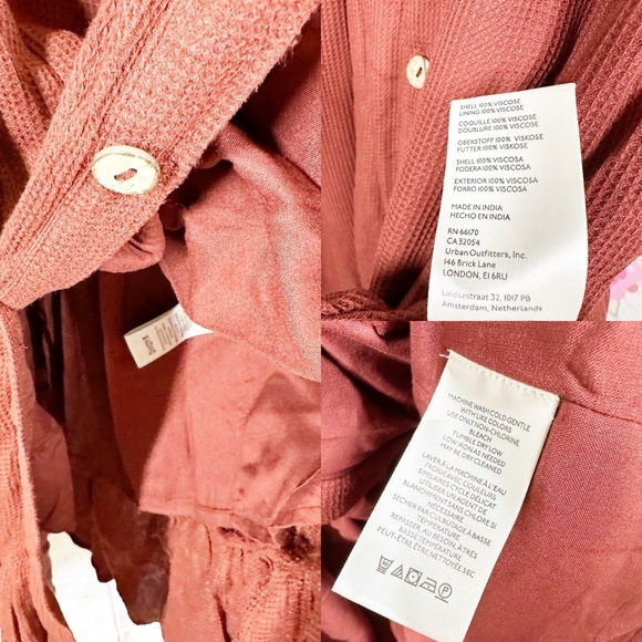 Free People Collette Floral Embroidered Rustic Brown Cinnamon Maxi Dress S - Picture 15 of 16